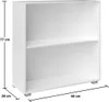 CASARIA® Bücherregal 77x60x28cm Weiß Holz 2 Fächer Boden Produktbild-Vorschau 6