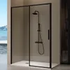 Duschwand mit Schiebetür DELTA schwarz - 113-114 cm Glas 6 Produktbild-Vorschau 1