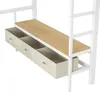A close-up view of the storage drawers and shelf of a loft bed. Produktbild-Vorschau