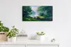 Dekor Leinwand Uhr Wandbilder 60x30 Malerei Wald Bäume Produktbild-Vorschau 3