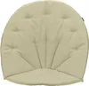 A top-down view of a beige, tufted cushion designed for a chair. Náhled obrázku produktu