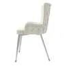 A side view of a single beige dining chair with silver legs against a white background. Produktbild-Vorschau