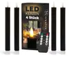 LED tyčové sviečky s časovačom, ČIERNE, 4 ks, do interiéru, Náhľad obrázku produktu 1
