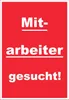 Mitarbeiter gesucht Schild mit Text Aushängeschild hochkant Produktbild-Vorschau 1