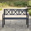 Relaxdays Gartenbank aus Metall, 2-Sitzer, robust, für Produktbild-Vorschau 6