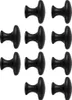 A collection of black cabinet knobs arranged in a grid. Produktbild-Vorschau