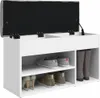 vidaXL Lavica na topánky biela 82 x 32 x 45,5 cm Materiál Náhľad obrázku produktu 4