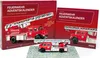 Two boxes of a fire engine advent calendar and a model fire engine on a cobblestone base. Produktbild-Vorschau