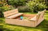 Sandkasten mit Sitzbank 120 x 120 cm, Dach, Naturholz, Produktbild-Vorschau 8