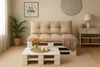 Coussins de palette beige|Assiette 120x60 + dossier 120x40, Voir les images du produit 8