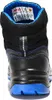 The back view of a black and blue work boot. Produktbild-Vorschau