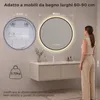 S'AFIELINA Specchio da bagno LED Rotondo 70cm, touch, Anteprima dell’immagine prodotto 5