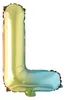 Folienballon Buchstabe L, regenbogen bunt, ca. 40 cm, für Produktbild-Vorschau 1