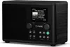A black and wood grain PURE brand DAB+ internet radio is shown from a front-facing, slightly angled perspective against a white background. Voir les images du produit