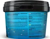 Close-up of a blue plastic container with product information printed on it. Produktbild-Vorschau