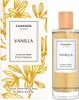 A perfume bottle and its packaging are displayed against a white background. The packaging features a botanical illustration of vanilla flowers and pods. Náhľad obrázku produktu