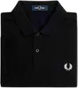 Fred Perry Polo schwarz einfarbig Baumwolle Produktbild-Vorschau 2