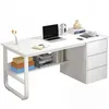 A white desk with a laptop, headphones, books, and decorative items. Náhľad obrázku produktu