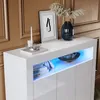 SONNI szafki do salonu komody z oświetleniem led biały Podgląd zdjęcia produktu 10