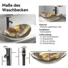 Puluomis Waschbecken Glas Aufsatzwaschbecken Waschschale Produktbild-Vorschau 3