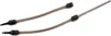 Two flexible tubes with black connectors and a metal rod. Voir les images du produit