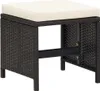 9-tlg. Garten-Essgruppe mit Kissen Poly Rattan Schwarz Produktbild-Vorschau 5