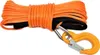 A coiled orange winch rope with a black sleeve and a metal hook attached. Produktbild-Vorschau
