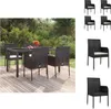 vidaXL Gartenstühle mit Kissen 4 Stk. Poly Rattan Schwarz - Produktbild-Vorschau 1