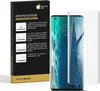 A product box with instructions and a screen protector next to a smartphone. Produktbild-Vorschau