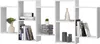 A white modular shelving unit with various items displayed on its shelves. Náhled obrázku produktu