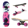 A collage of different views of a skateboard with a volcano graphic. Voir les images du produit