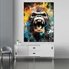 Gorilla abstrakt Pop Art Leinwandbild Wandbild Kunstdruck Produktbild-Vorschau 2