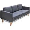 Sofagarnitur 2-Sitzer und 3-Sitzer Stoff Dunkelgrau Produktbild-Vorschau 8