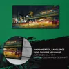 Wandbild Leinwand Bilder mit Uhr 60x30 Nacht Stadtstraße Produktbild-Vorschau 5