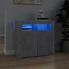 A modern gray sideboard with blue LED lighting, displaying books and a bust on top, in a room with a plant. Anteprima dell’immagine prodotto