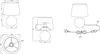 Technical drawings and a diagram of a table lamp with dimensions and electrical components. Náhled obrázku produktu