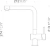 A line drawing of a kitchen faucet with dimensions indicated. Podgląd zdjęcia produktu