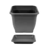2x Pflanztopf 19 x 19 cm Kunststoff incl. Untersetzer Eckig Produktbild-Vorschau 2