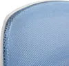 A close-up view of the blue mesh fabric of a chair, bordered by white plastic. Produktbild-Vorschau