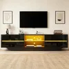 Meuble TV laqué brillant avec éclairage LED, meuble TV avec Voir les images du produit 8