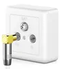 deleyCON MK-MK314, 15 m, TV plug, TV socket, Weiß Produktbild-Vorschau 2