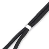 A close-up view of a black cord with a silver clasp. Produktbild-Vorschau