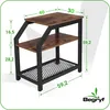 Mały stolik ciemny brąz do łóżka BEGRYF 30x59x60 Podgląd zdjęcia produktu 3