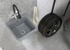 Granitan - Výlevka - Drez 40x38 cm - Drez sivý - so sifónom Náhľad obrázku produktu 3