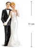 Tortenfigur Hochzeitspaar mit Größenangabe 11 cm, klassische Braut- und Bräutigamfigur für Hochzeitstorte oder Tischdekoration. Anteprima dell’immagine prodotto