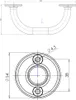 Technical drawing with dimensions of a bathroom grab bar. Náhled obrázku produktu