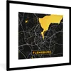 MuchoWow® Gerahmtes Poster Flensburg - Gold - Stadtplan - Produktbild-Vorschau 1