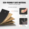 Diagram showing layers of eco-friendly particle board with text highlighting features like waterproof, easy to clean, and safe from cat scratches. Produktbild-Vorschau