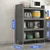 A kitchen cabinet with appliances on top and inside, with dimensions indicated. Anteprima dell’immagine prodotto