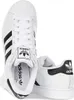 A pair of white Adidas Superstar II sneakers with black accents, shown from a slightly angled top-down view. Voir les images du produit